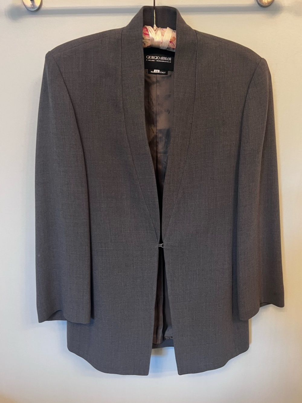 Vintage Giorgio Armani Charcoal Gray Wool Blazer - Vestimenta Spa Size 42